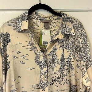 Black & Cream Shirt Dress from H&M. Size Medium. New! Tags still on!